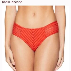 NWT Robin Piccone Carly Hipster Bikini Bottoms in Pimento